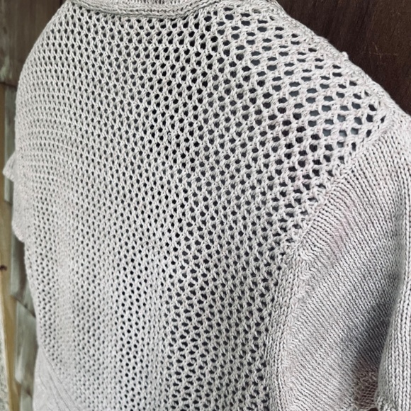 Denver Hayes L Short Sleeved Open Knit Cardigan Open Front Vest - Picture 7 of 13